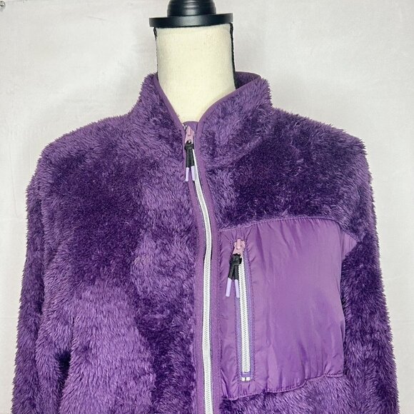 H&M Fuzzy Teddy Full Zip Jacket Girl’s Size 20 Oversized Fleece Purple - Picture 2 of 8